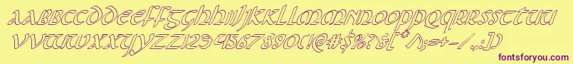 Foucaultoutital Font – Purple Fonts on Yellow Background