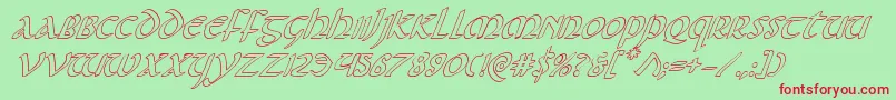 Foucaultoutital Font – Red Fonts on Green Background