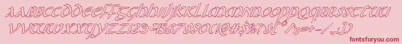 Foucaultoutital Font – Red Fonts on Pink Background