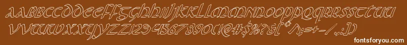 Foucaultoutital Font – White Fonts on Brown Background