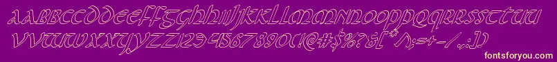 Foucaultoutital Font – Yellow Fonts on Purple Background