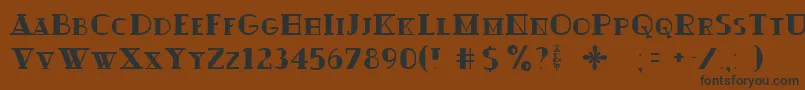 フォントOuijadork – 黒い文字が茶色の背景にあります