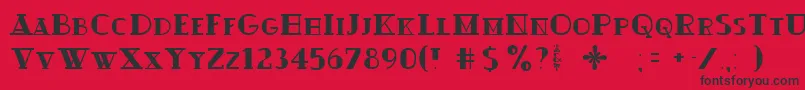 Fonte Ouijadork – fontes pretas em um fundo vermelho