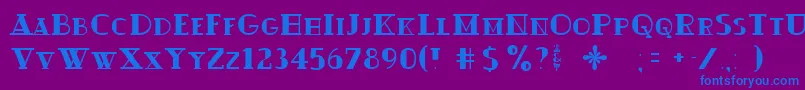 Ouijadork-Schriftart – Blaue Schriften auf violettem Hintergrund