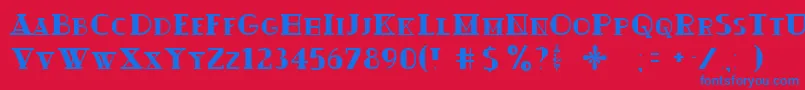 Ouijadork Font – Blue Fonts on Red Background