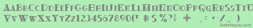 フォントOuijadork – 緑の背景に灰色の文字