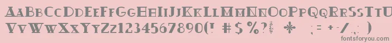 フォントOuijadork – ピンクの背景に灰色の文字