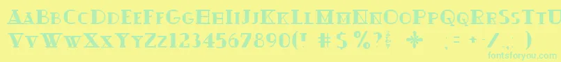 Ouijadork Font – Green Fonts on Yellow Background