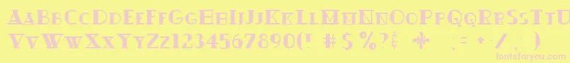 Ouijadork Font – Pink Fonts on Yellow Background