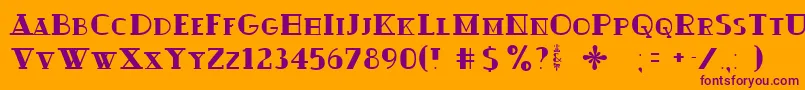 Ouijadork Font – Purple Fonts on Orange Background