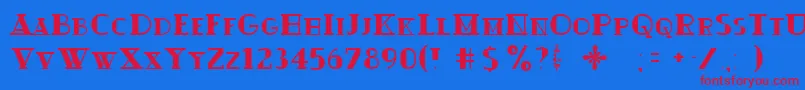 Ouijadork Font – Red Fonts on Blue Background