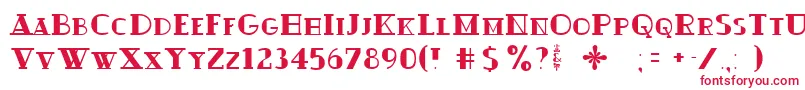 フォントOuijadork – 白い背景に赤い文字