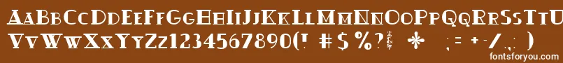 Więcej informacji o czcionce Ouijadork Czcionka Ouijadork – białe czcionki na brązowym tle