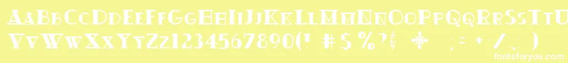 フォントOuijadork – 黄色い背景に白い文字