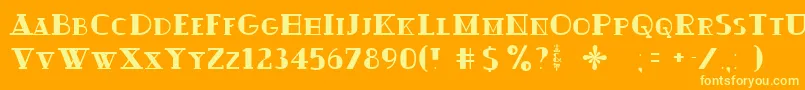 Ouijadork Font – Yellow Fonts on Orange Background