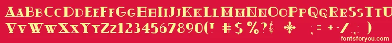 Ouijadork Font – Yellow Fonts on Red Background