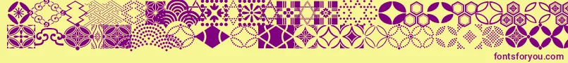 SevenTreasuresOrnmntItcTt Font – Purple Fonts on Yellow Background