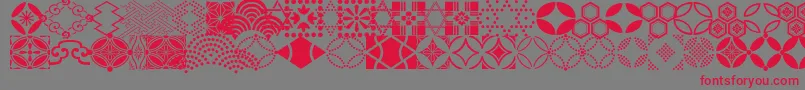 SevenTreasuresOrnmntItcTt Font – Red Fonts on Gray Background