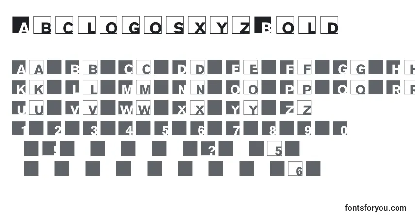 A fonte AbclogosxyzBold – alfabeto, números, caracteres especiais