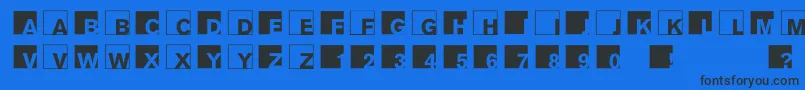 フォントAbclogosxyzBold – 黒い文字の青い背景