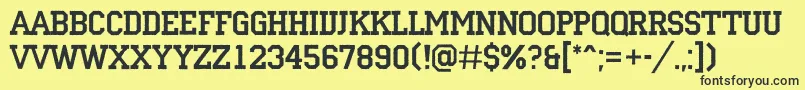 ACampusrg Font – Black Fonts on Yellow Background