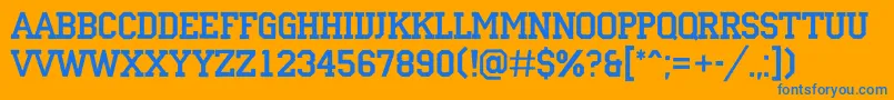 ACampusrg Font – Blue Fonts on Orange Background