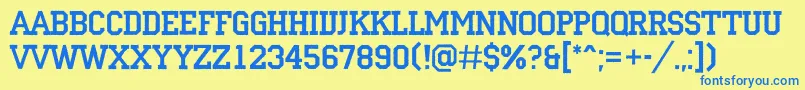 ACampusrg Font – Blue Fonts on Yellow Background