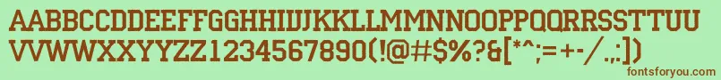 ACampusrg Font – Brown Fonts on Green Background