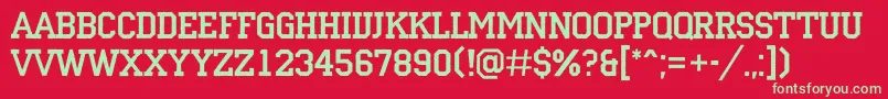 ACampusrg Font – Green Fonts on Red Background