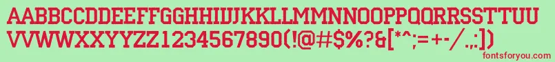 ACampusrg Font – Red Fonts on Green Background