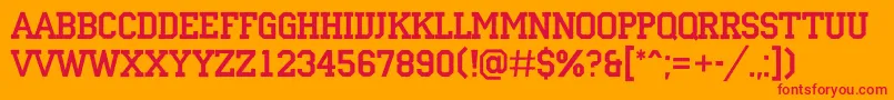 ACampusrg Font – Red Fonts on Orange Background