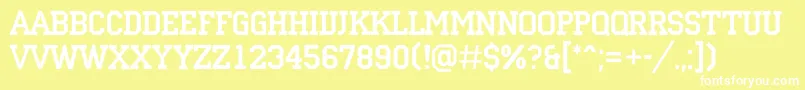 ACampusrg Font – White Fonts on Yellow Background