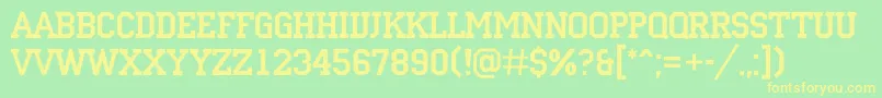 ACampusrg Font – Yellow Fonts on Green Background