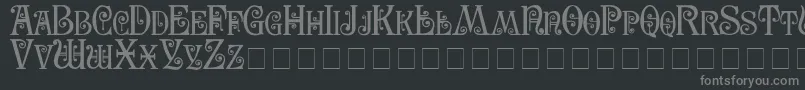フォントSecesja – 黒い背景に灰色の文字