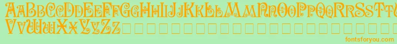 Secesja Font – Orange Fonts on Green Background