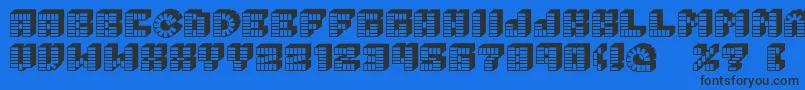PezFont Font – Black Fonts on Blue Background
