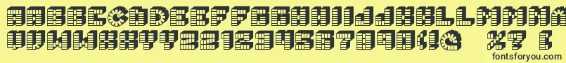 Fonte PezFont – fontes pretas em um fundo amarelo