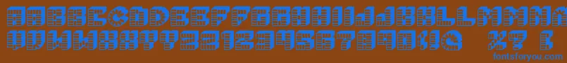 フォントPezFont – 茶色の背景に青い文字