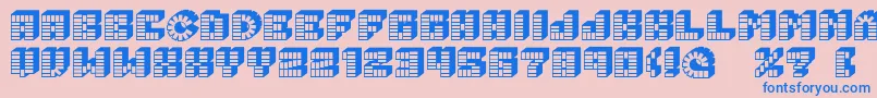 フォントPezFont – ピンクの背景に青い文字