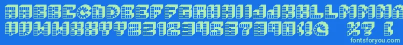 フォントPezFont – 青い背景に緑のフォント