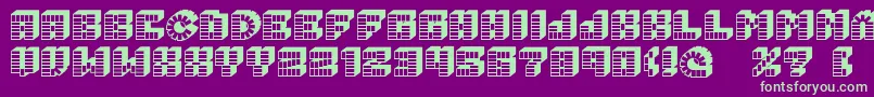 PezFont Font – Green Fonts on Purple Background