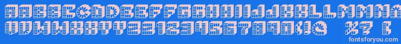 Fonte PezFont – fontes rosa em um fundo azul