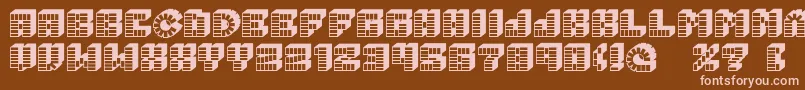 フォントPezFont – 茶色の背景にピンクのフォント