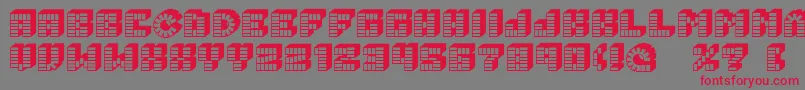 PezFont Font – Red Fonts on Gray Background