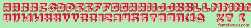 フォントPezFont – 赤い文字の緑の背景