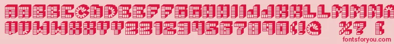 Fonte PezFont – fontes vermelhas em um fundo rosa