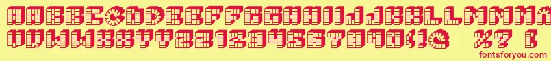 PezFont Font – Red Fonts on Yellow Background