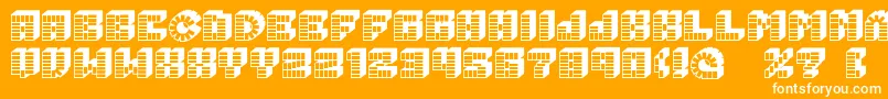 PezFont-Schriftart – Weiße Schriften auf orangefarbenem Hintergrund