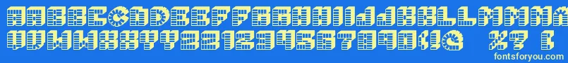 Fonte PezFont – fontes amarelas em um fundo azul