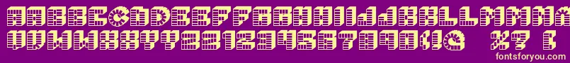 PezFont Font – Yellow Fonts on Purple Background